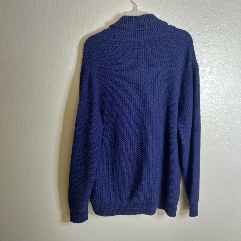 J. Crew knit Checker-stitch cotton shawl cardigan sweater Sz L